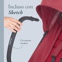 Inglesina Sketch Passeggino Leggero e Compatto, Rosso, Confortevole, fino a 17kg, Chiusura una Mano, UPF 50+ - 6