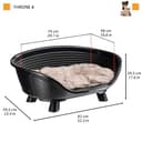 Ferplast Dog & Cat Bed With Cotton Cushion, Raised Plastic Bed Medium, Washable Basket, Breathable & Antislip, THRONE 82 x 59.5 x h 29.5 cm, White - 2