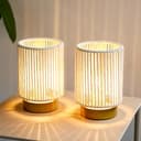 JHY DESIGN Set de 2 lámparas de mesa de cuerda de algodón trenzada, 17 cm de altura, lámpara a batería con temporizador de 6 horas, ideal para salón, dormitorio, bodas, fiestas - 2