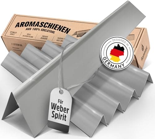 flammtal Das Original - Aromaschienen FLAVE [5 Stück] - Für Weber Spirit 310/320/330 - Hochwertige Flavorizer Bars für Weber Spirit 320 ab Bauj. 2013 - Rostfreier Edelstahl - Ideale Brennerabdeckung