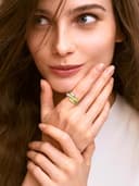 Bestyle Anillo de Plata de Ley 925 con Gotas de Agua - Anillos Ajustable Abierto con Piedra de Nacimiento para Compromiso y Boda Alianzas - 7