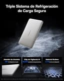 Baseus Picogo AM41 Power Bank, Ultra Slim 5000mAh Magsafe Powerbank, PD 20W de Carga Rápida, Portátil, Mini Bateria Externa Magnética con Cable USB C para iPhone 17/16/15/14/13/12, Titanio - 4