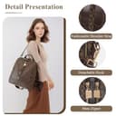 Mabecol Damen Rucksack PU Leder, große Kapazität Schultertasche, Leichter Freizeitrucksack, Modischer City Rucksack mit abnehmbaren Schulterriemen und Diebstahlschutz (Braun) - 7
