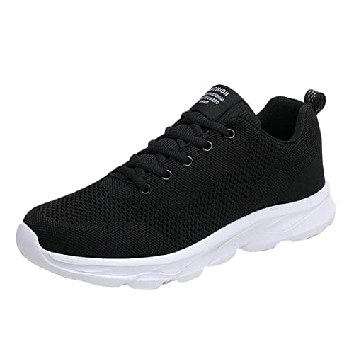 Generisch Scarpe sportive da uomo comode e traspiranti, alla moda, leggere, scarpe da ginnastica da uomo, bianco, 45 EU
