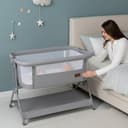 Twinly Comfortly - Cuna Colecho Bebé y Moisés 2 en 1 con Ruedas | Minicuna de Viaje Plegable, Sin Montaje, Altura Ajustable y Función Antireflujo | Incluye Colchón, Sábana Algodón y Bolsa (Wood) - 9
