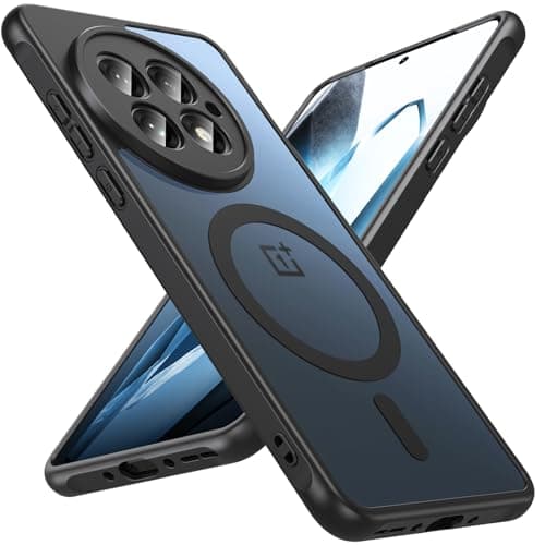 BESINPO Magnetisch Für Oneplus 13 Hülle,Militärschutz Handyhülle für Oneplus 13 mit MagSafe Matt Transluzente Robust Schutzhülle Case Cover 2025(Schwarz)