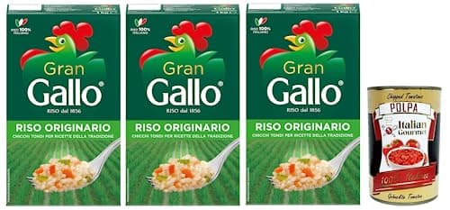 Gallo – Chicos ricos, arroz original, granos redondos – 3 paquetes de 1 kg [3 kg]
