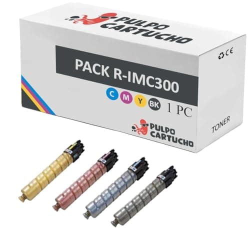 Pulpo Cartucho - Pack 4 Toner Genérico IMC300 Compatible con Ricoh IM-C300 / 842382 / 842383 / 842384 / 842385 - Valido para Impresoras IM C300, IM C300F