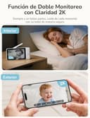 GHB Camara Vigilancia Bebe App WiFi 2K 5 Pulgadas Vigilabebes con Camara PTZ 350°/65° Detección de Movimiento/Sonido/Temperatura/Humedad Visión Nocturna 4XZoom VOX Control de Monitor y Movil - 2