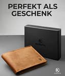 KORUTA Geldbörse Herren Leder Braun mit RFID Schutz I Echtleder Portemonnaie Groß I 13 Fächer I Geldbeutel für Männer I Brieftasche Wallet Portmonee aus echtem Leder (Braun Vintage) - 6