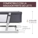 Chicco Next2Me Twins, Cot Bed for Twins, 2 Firm Mattresses, One-Handed Side Grid, Height Adjustable, Adjustable with 11 Height Levels, Foldable Feet, 0m+ - 8