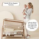 Venture Sona Next To Me Crib – Adjustable Baby Bed with Dropside, Premium Mattress, Breathable Mesh & Storage Shelf - No-Tool Assembly Bedside Baby Crib, Bassinet for Newborns 0–6 Months - Beige - 5