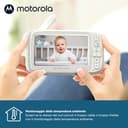 Motorola Nursery VM75 Videocamera per monitoraggio bambini - Baby monitor con unità genitore da 5 pollici - Videocamera per bambini con visione notturna, zoom digitale - 6