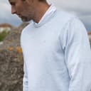 Calvin Klein Herren Baumwolle Sweater - Light Blau Marl - M - 3