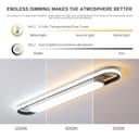 Modern LED Smart Ceiling Light,72cm Flush Mount Ceiling Lamp, (5-40) x2W Dimmable Linear Metal Ceiling Chandelier Light Fittings for Living Room Bedroom Dining Room Office Hallway Closet Aisle - 5