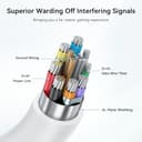 AMVR 16FT (5 m) Cable de conexión compatible con Meta Quest 3/3s/2/Pro y Pico 4 Series - Línea de datos USB-C de hasta 5 Gbps a USB 3.0 para juegos de PC y transmisión SteamVR - 6