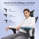 SIHOO M57 Ergonomischer Bürostuhl, Chefsessel mit 3D verstellbare Armlehne und Lendenwirbelstütze, Hautfreundliche Netz-Hochlehne, Schreibtischstuhl bis 150kg/330LB Belastbar(schwarz) - 7