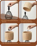 EDISHINE Lámpara de Mesa Vintage, con Pantalla Bohemia Tejida a Mano y Base de Hierro, Incluye Bombilla LED con Luz Blanca Cálida de 2700K, Ideal para Dormitorio, Sala de Estar y Oficina - 7