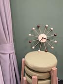 SHISEDECO Art Ball Clock in Wood and Bamboo, Decorative Modern Silent Wall Clock for Home,Bedroom,Kitchen,Living Room,Office etc. - Creative Wooden Mid Century Retro Design (Wood Bamboo Natural) - 7