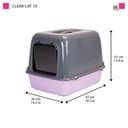 Ferplast Katzenklo, Katzentoilette mit Deckel, 2 geruchshemmende Aktivkohlefilter, abgedunkelte Schwingtür, 36 x 47 x h 35 cm, Clear CAT 10 Haustiertoilette - 3