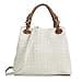 FIRENZE ARTEGIANI.Bolso de mujer piel auténtica.Bolso Tote cuero genuino grabado Serpiente.Asa hombro y correa bandolera. MADE IN ITALY. VERA PELLE ITALIANA. 33x29x17 cm. Color: Blanco - 1
