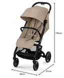 Cybex Gold Kinderwagen Beezy mit One-Pull Harness, Ab Geburt bis ca. 4 Jahre (max. 22 kg), Kompakt und ergonomisch, Almond Beige (Beige mit schwarzem Rahmen) - 8