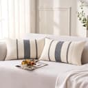 Aisybaklyn Boho Funda Cojin Gris 30x50 cm Moderno Raya Cojín Sofa Algodón Lino Raya Textura Tejida Fundas Cojines 2 Piezas para Bohemia Campo Decoracion Sala de Estar Sofás Dormitorio - 8