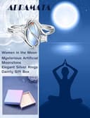 Anillo de Piedra Lunar en Plata de Ley 925, Hecho a Mano, Adramata, Anillo de Declaración para Pulgar Brillante - 5