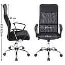 CASARIA® 2x Ergonomic Mesh Office Chairs | High Back | Breathable | Padded | Rocker Seat | Adjustable Height | 110KG Weight Capacity | Home Work Swivel | Sleek Black Design - 3