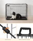 Feandrea Hundekäfig, klappbar, mit 2 Türen, ausziehbare Kunststoffschale, 107 x 70 x 77,5 cm, XL, schwarz PPD42H - 9
