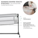 kk Kinderkraft NESTE UP2 Culla da affiancare, Lettino Co-Sleeping, 5 livelli di regolazione dell’altezza, 4 ruote per poterlo, Facile da Montare, Accessori materasso, Morbido materiale, Grigio - 5