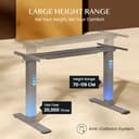 FLEXISPOT Höhenverstellbarer Schreibtisch Gestell, Elektrisch Tischbeine mit 2 Motoren & LED-Höhenanzeige & 4 Speicherfunktionen, inkl. 2 Haken & Kabelmanagement, Grau - 6