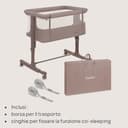 lionelo Aurora 3in1 Culla Co-sleeping e Lettino da viaggio per neonato bambini fino 9kg Regolabile in altezza e Inclinazione Parete aperta rete traspirata Materasso innovativo Zanzariera - 8