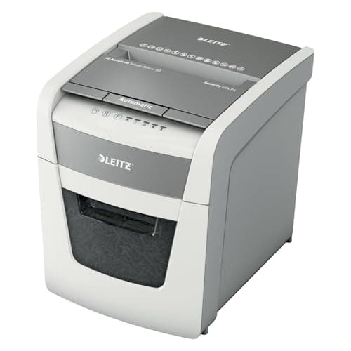 Leitz IQ Paper Shredder, Cross Cut, 50 Sheet, 5 Gallon Bin, P4 Security, Autofeed, Anti-Jam, Home Office (170008)