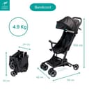 Urban Kanga Bandicoot Passeggino da Viaggio Ultraleggero – Pieghevole Compatto per Aereo, fino a 22 kg, con Tracolla e Copertura Protettiva (Midnight Black) - 6