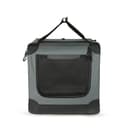 Amazon Basics Trasportino portatile e pieghevole a 4 porte, per cani e gatti, da viaggio, con lati morbidi, Grigio, M 76 cm x 54 cm x 54 cm - 5