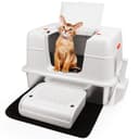 Vivifying Katzenklo Edelstahl mit Deckel, XL Leicht zu Reinigen und Geruchsresistent Katzentoilette Edelstahl, Rostfreier Stahl Katzenklo mit Pedals, Schaufel und Matte (Beige) - 9