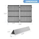 Htanch 17.5" Cast Iron Grate with Stainless Steel Flavorizer for Spirit and Spirit II 300 Series Grills, Grill Parts for Weber Spirit E310 Weber Spirit II 300 Spirit E/S310 E/S315 320 330 SP320 - 2