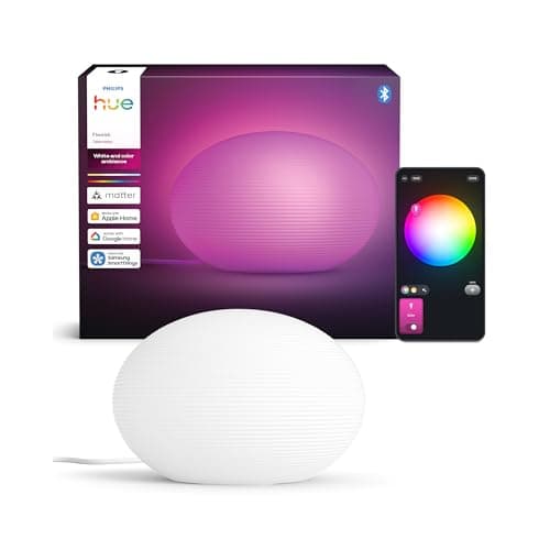 Philips Hue Flourish Tischleuchte, dimmbar, weißes und farbiges Licht, 16 Millionen Farben, über App steuerbar, kompatibel mit Amazon Alexa (Echo, Echo Dot), neue Generation