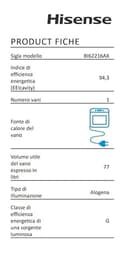 Hisense BI62216AX - Forno da Incasso Multifunzione 77 L, Termoventilato, 11 Funzioni di Cottura, Pizza 300°C, Preriscaldamento Rapido, Pulizia Steam Clean, Guide Telescopiche, Display LED Touch – Inox - 10