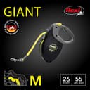Flexi Correa retráctil Gigante Mediana para Perro (Cinta), 26 pies, Mediano, Negro/neón - 2