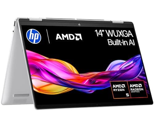 HP Envy x360 14" 2in1 Laptop | AMD Ryzen 5 8640HS Processor | AI Enhanced | 16GB RAM | 512GB SSD | AMD Radeon Graphics | WUXGA IPS Touchscreen | Up to 14.75 Hrs Battery | Windows 11 | 14-fa0002sa