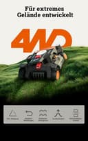 WORX Landroid Vision Cloud WR344E 4WD Mähroboter ohne Begrenzungskabel für 4000 m² (KI-Hinderniserkennung, VSLAM+ RTK Cloud Navigation, 84% Steigung, Auto-Mapping, App-Steuerung, Cut-to-Zero) - 3
