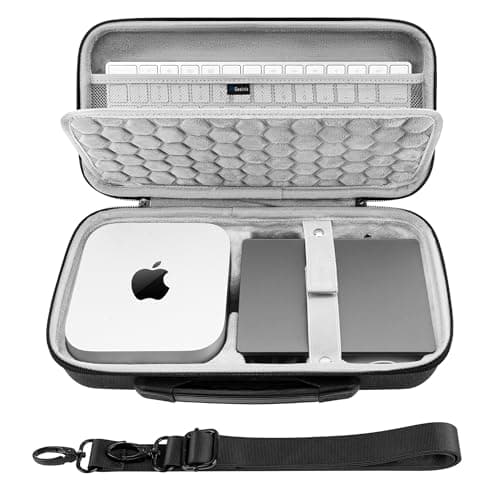 Geekria Funda rígida de Viaje Compatible con Ordenadores de sobremesa Mac Mini 2024, 2024 Mac Mini M4, Compatible con Magic Keyboard, Magic Mouse y Magic Trackpad y Accesorios (Gris Oscuro), Gris