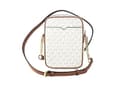 Michael Kors Jet Set Travel Signature PVC Medium Logo Chain Crossbody Flight Bag (Vanilla) - 5