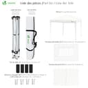 VOUNOT® Carpa Plegable Gazebo 3x3m con 4 Paredes y 4 Bolsas de Arena, Cenador Pabellón de Jardín para Camping, Fiestas, Exterior, Color Blanco - 6