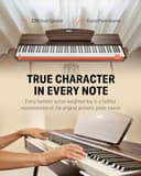 Donner DDP-80 Teclado de Piano Digital 88 Teclas, Acción de Martillo II, Piano Eléctrico para Hogar con Soporte, Triple Pedal, Conexión MIDI y Auriculares, Color Madera Nogal - 2