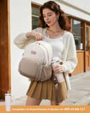 LOVEVOOK Rucksack Damen Klein, 11 Zoll Elegant Cityrucksack Kleiner mit großem Fach für Trinkflaschen, Mini Casual Daypack Backpack Women Modern Wasserdicht für Reisen Schule Arbeit Teenager Kinder - 5