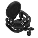 Verstellbarer Schockhalterungsfilter für Mikrofone, passend für Neumann U87 – professioneller Mikrofonhalter mit zweilagigem Popfilter, geeignet für Mikrofone mit 24 mm - 9