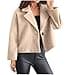 Generisch Cappotto corto di lana da donna con bottoni, tinta unita, giacca invernale alla moda, giacca di lana leggera, Essentials, giacca invernale per il tempo libero, giacca a vento, beige., S - 1